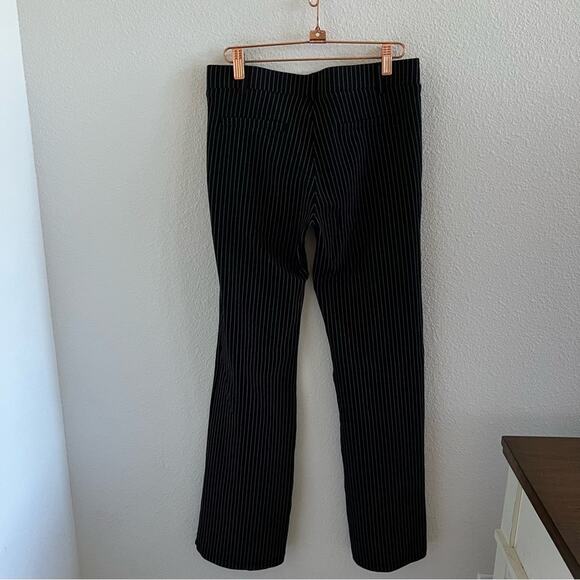 Betabrand Dress Pant Yoga Pants Vertical Stripe Black and Gray M - Picture 2 of 9